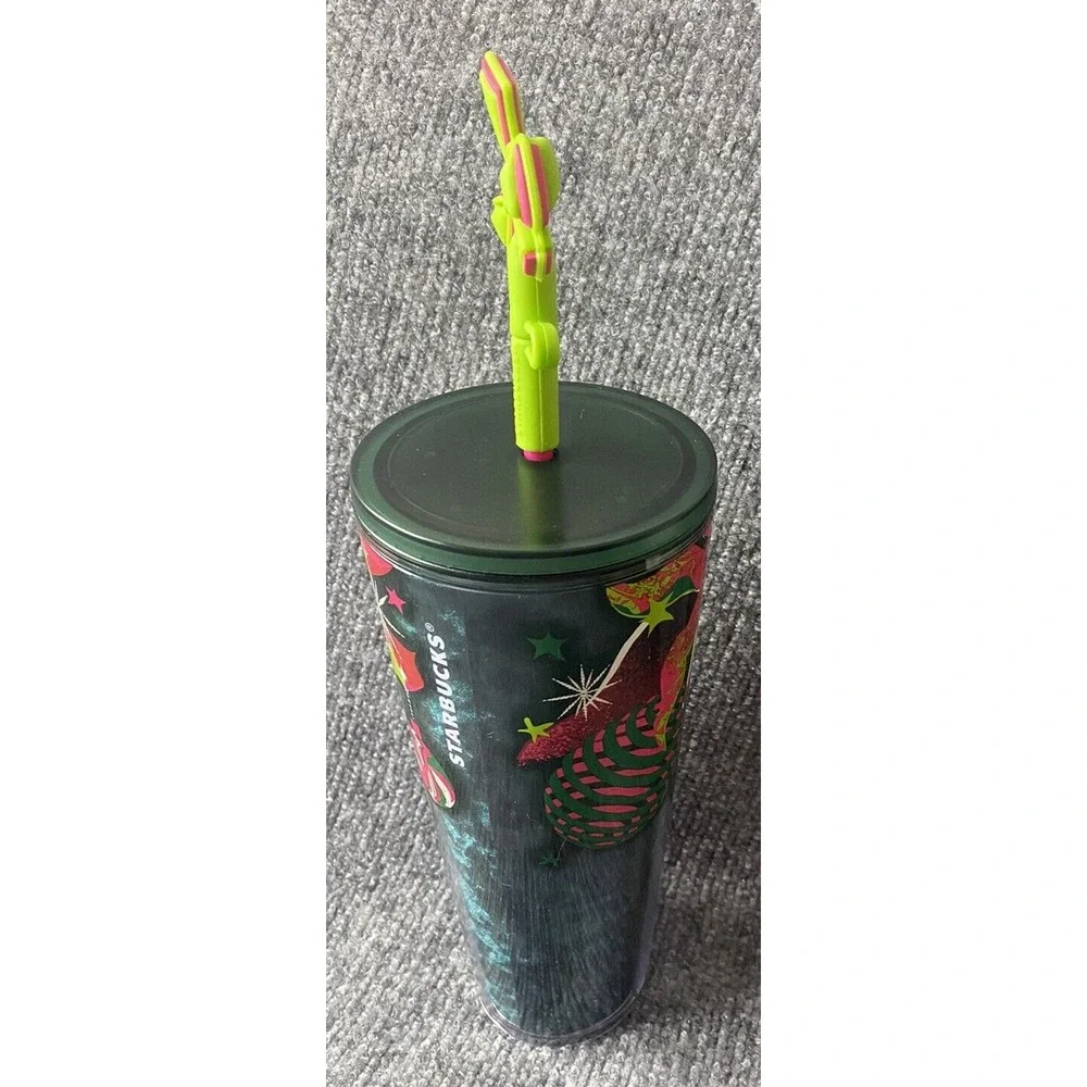 Starbucks 2023 Tumbler Holidays Christmas‎ Silicone Bow Straw Topper 24oz Venti